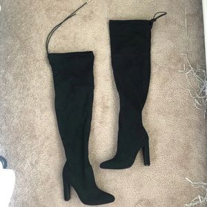 Over the knee black boots